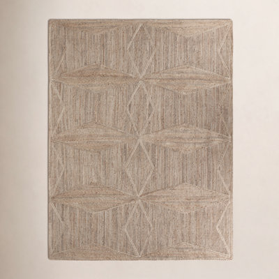 Knox Beige Hand-Woven Geometric Jute Rug
