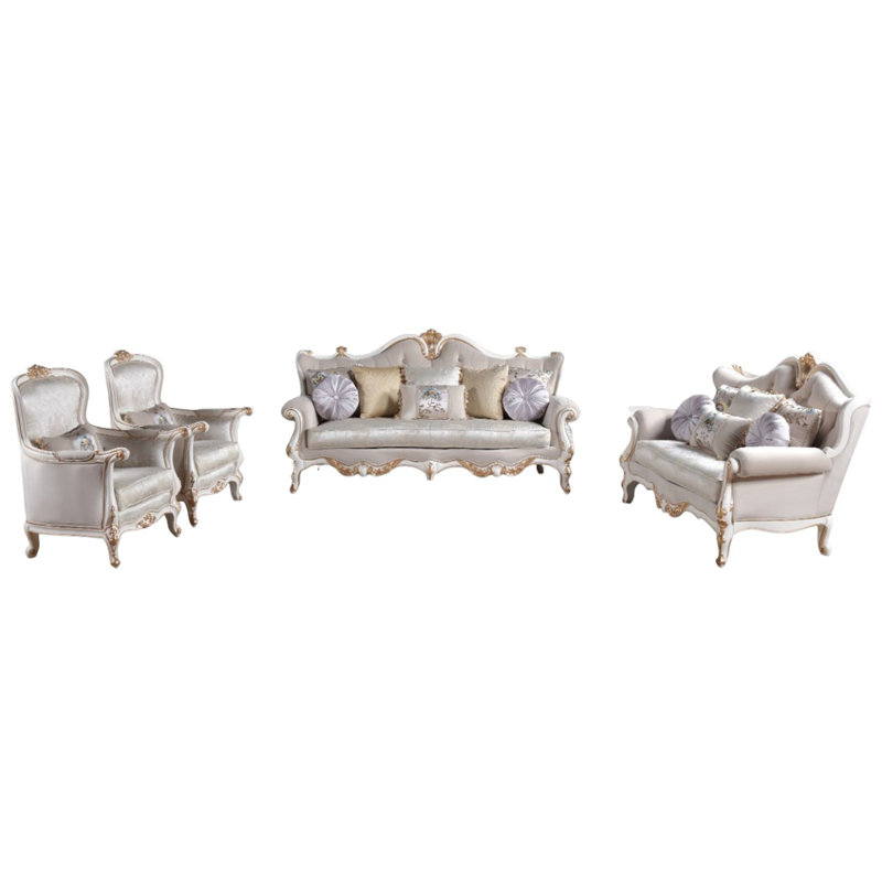 Pescara 4 Piece Velvet Foam Living Room Set