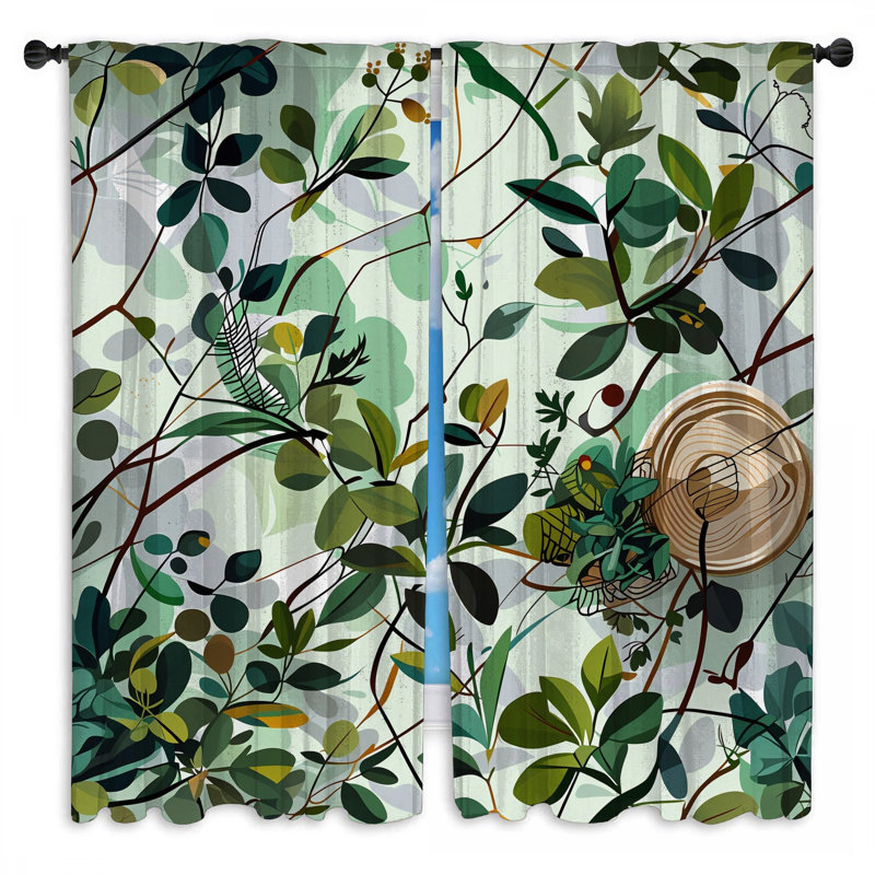 Rideaux de fenêtre à motif de feuilles obscurcissant et obscurcissant - 2 panneaux, 40 po x 80 po - 2 panneaux, Transparent