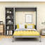 Lit escamotable en bois avec tablettes multifonctionnelles-987222061-987222058