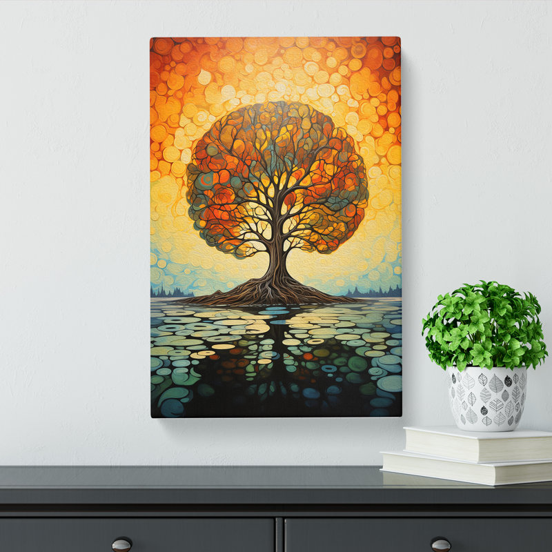 Oak Tree Modern Art - Wrapped Canvas, 60cm H x 40cm W x 3cm D