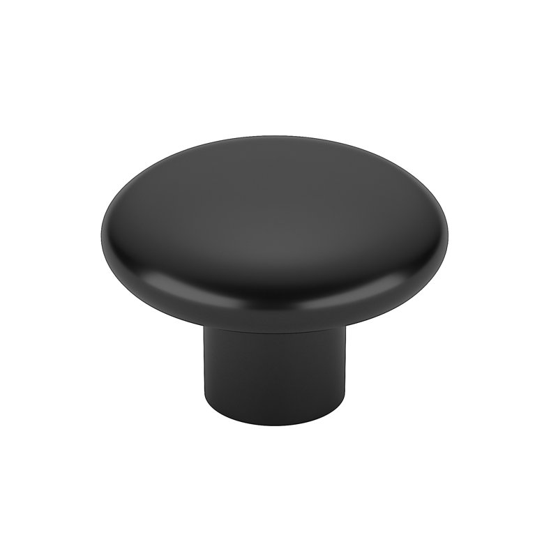 1 1/2" Diameter Mushroom Knob, Black