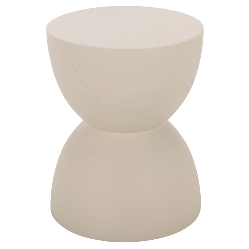 Aurielle Hourglass Accent Table, Ivory