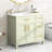 36" Bathroom Vanity with Sink Top, Bathroom Vanity Cabinet with Two Doors and Three Drawers, Solid Wood , MDF Boards ,One Package, White-green-212496895