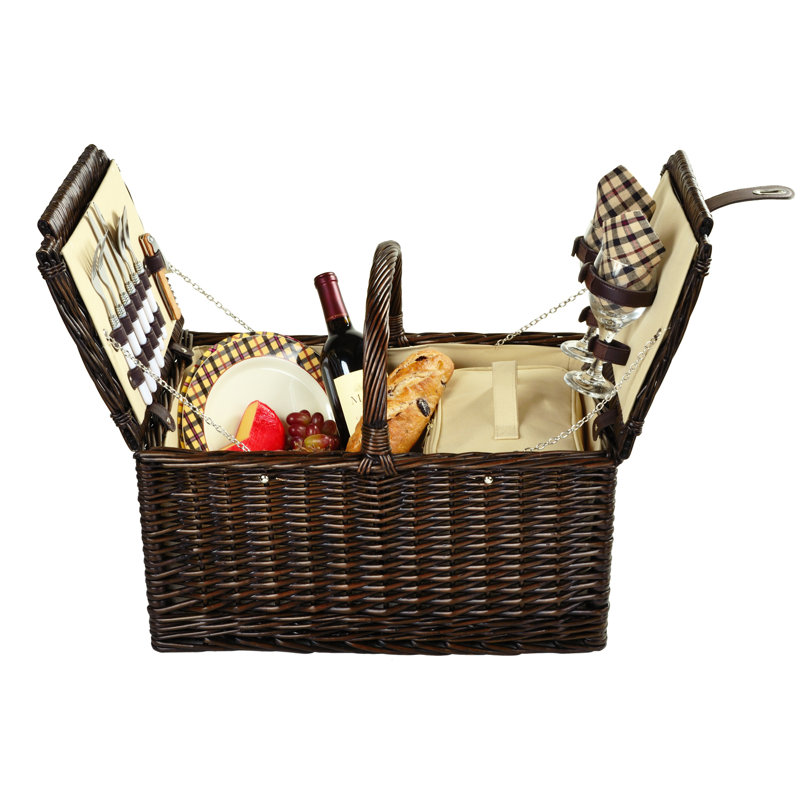 Panier à pique-nique pour deux, Tissu écossais de Londres