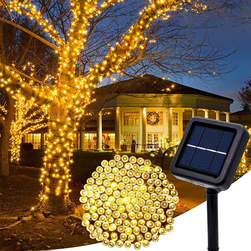 LED Solar Powered Cord String Light, 300 Lamps - 30 Metre Long