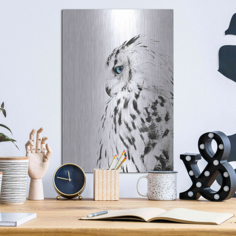 «White Owl» par Design Fabrikken - impression sans cadre sur métal, H 16 po x l 12 po x P 0,13 po
