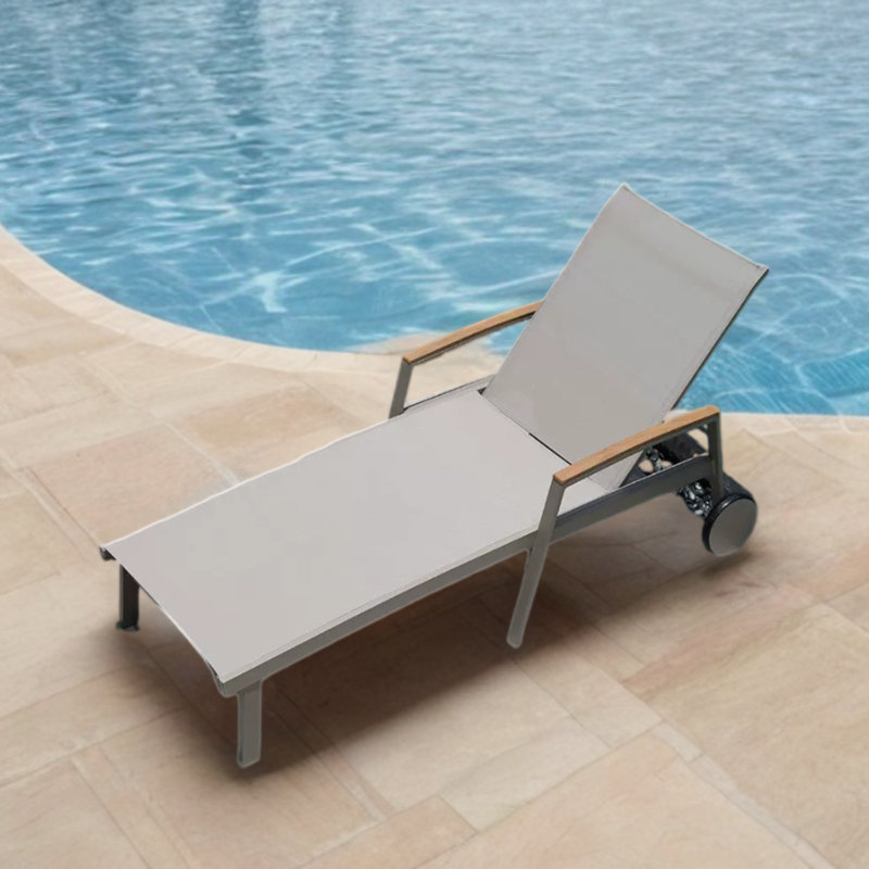 Chaise longue d'extérieur en tissu
