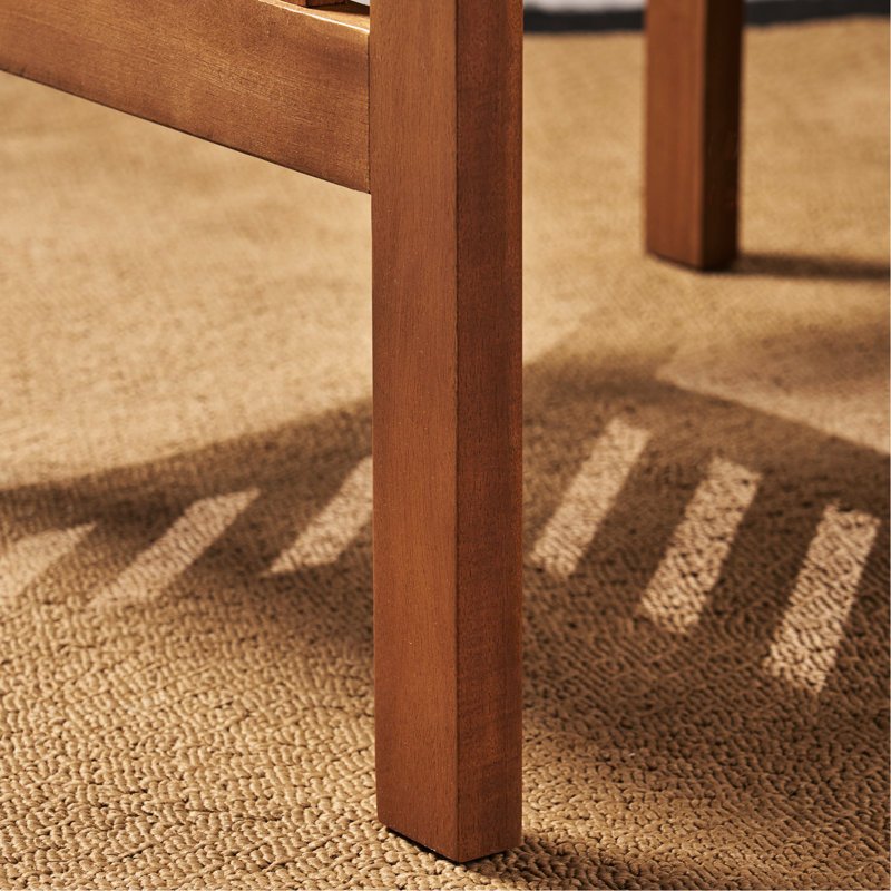 2Pcs Chaises de salle à manger d'extérieur en bois avec coussins et chaise d'extérieur 2Pcs Temps doux, Brun