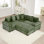 Canapé modulaire surdimensionné surdimensionné en nuage, canapé modulaire convertible, accoudoirs très épais avec repose-pieds, tissu velours côtelé doux, conception ergonomique, assemblage facile, pour les salons de lecture