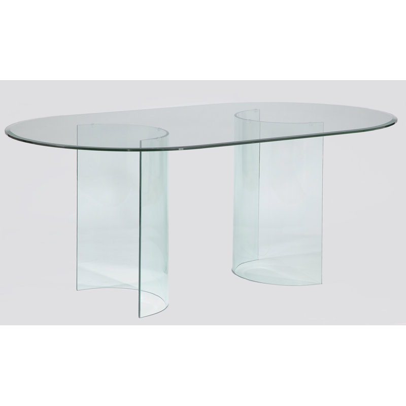 Oval Glass Top Dining Table