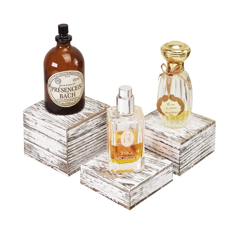 Ensemble de contremarches en bois 3 pièces, Blanc / gris
