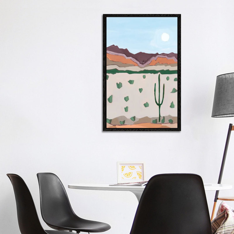Moon Over Cactus, 2023 by Andrea Mejia - Gallery-Wrapped Canvas Giclée on Canvas, 101.6 cm H x 66.04 cm W  x  4.445 cm D