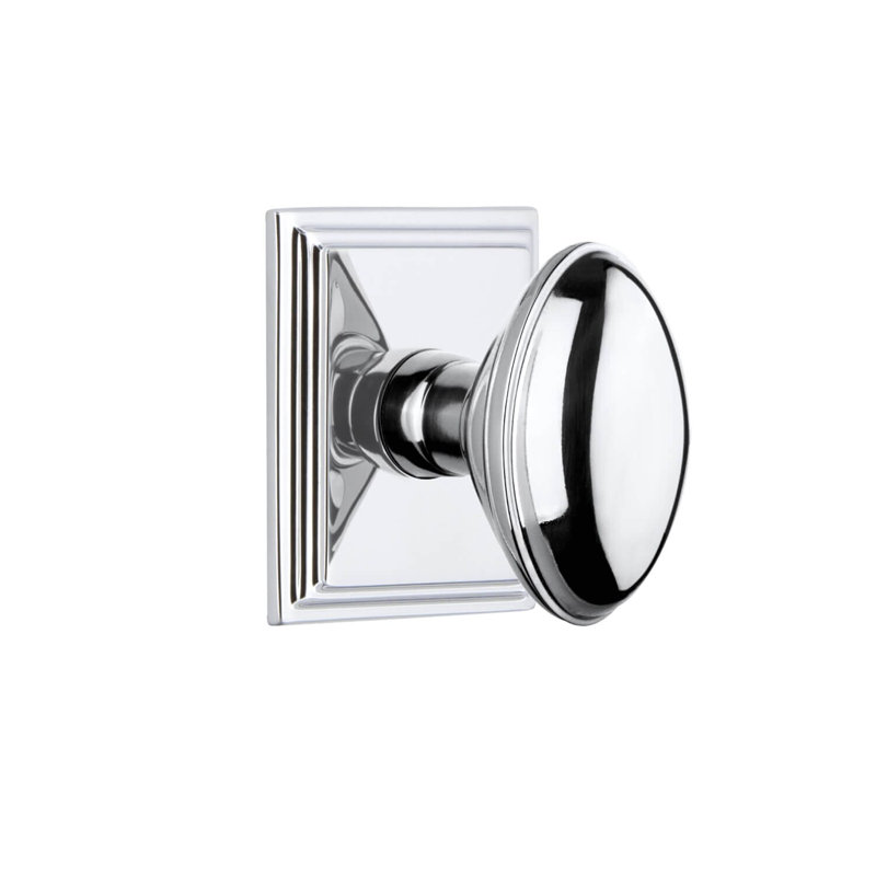 Rosette Grandeur Carré avec bouton Eden Prairie, Chrome brillant