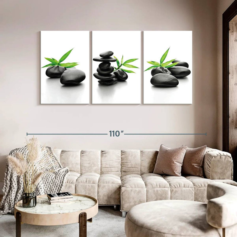 Impression sur toile Spa Stones, L 45 po x H 92 po