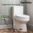 DeerValley Liberty Compact Toilets One-Piece Toilet With High-Efficiency Flush Round Toilet for Space-Saving Floor Mounted (Seat Included)-94079161-81774969