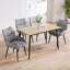 Ensemble de table de salle à manger moderne et minimaliste en bois 4 pièces avec table de salle à manger, table de salle à manger élégante, table de salle à manger de cuisine, robuste et durable, facile à assembler, pieds en métal noir, convient pour 4 à 6 personnes-352707778-352707777