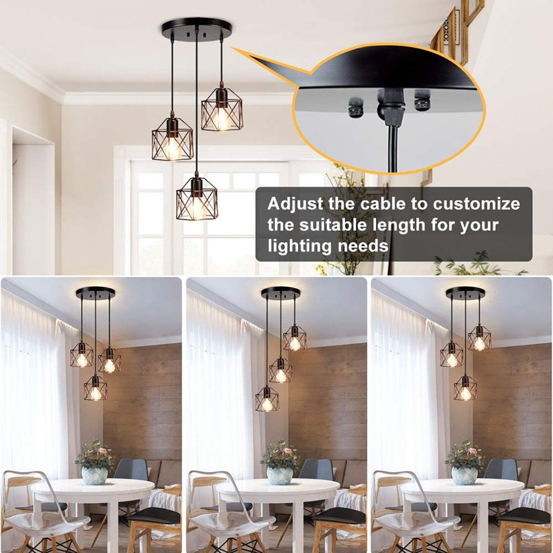 Bridgelands 3 - Light Black Cluster Pendant