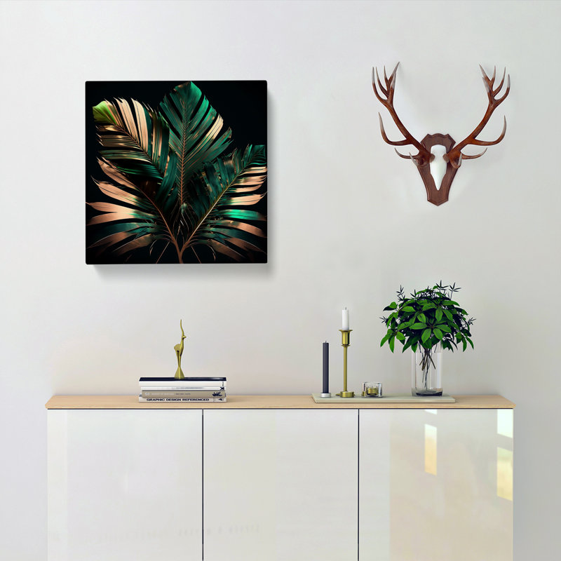 Palm Leaf - Wrapped Canvas, 35cm H x 35cm W x 3cm D