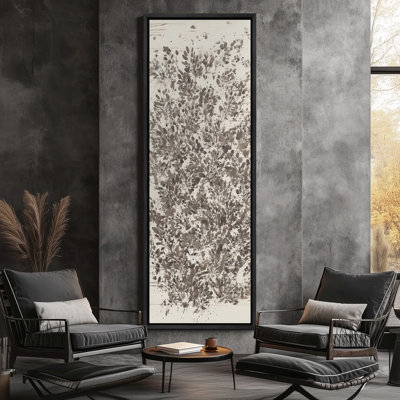 Illustration détaillée de la ligne botanique dans un style classique - grande impression encadrée sur toile de la chambre principale