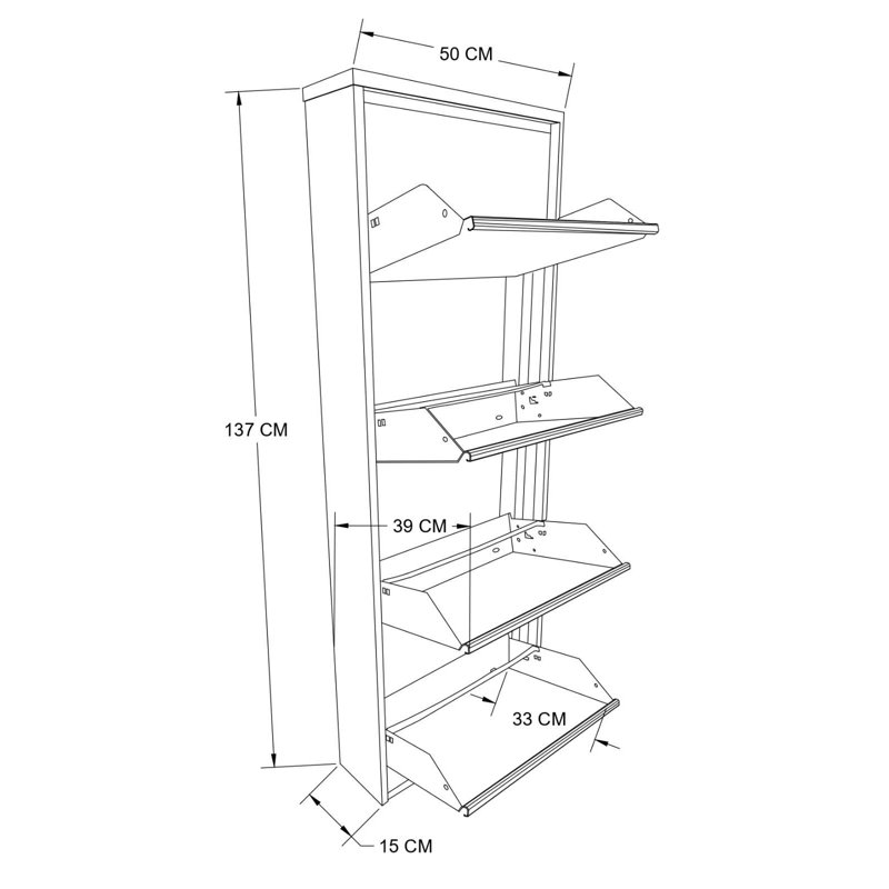 Armoire à chaussures Colgan Modern - 100% tôle, brun et crème, 19,7 x 53,9 x 5,9 pouces | Peut contenir jusqu'à 8 paires de chaussures, fixation murale, aucun assemblage requis | Parfait pour une utilisation extérieure, design élégant et fonctionnel