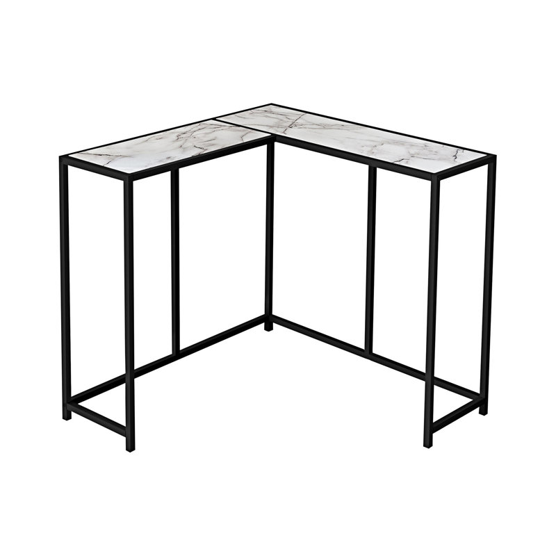 36'' Console Table, Black, White Marble