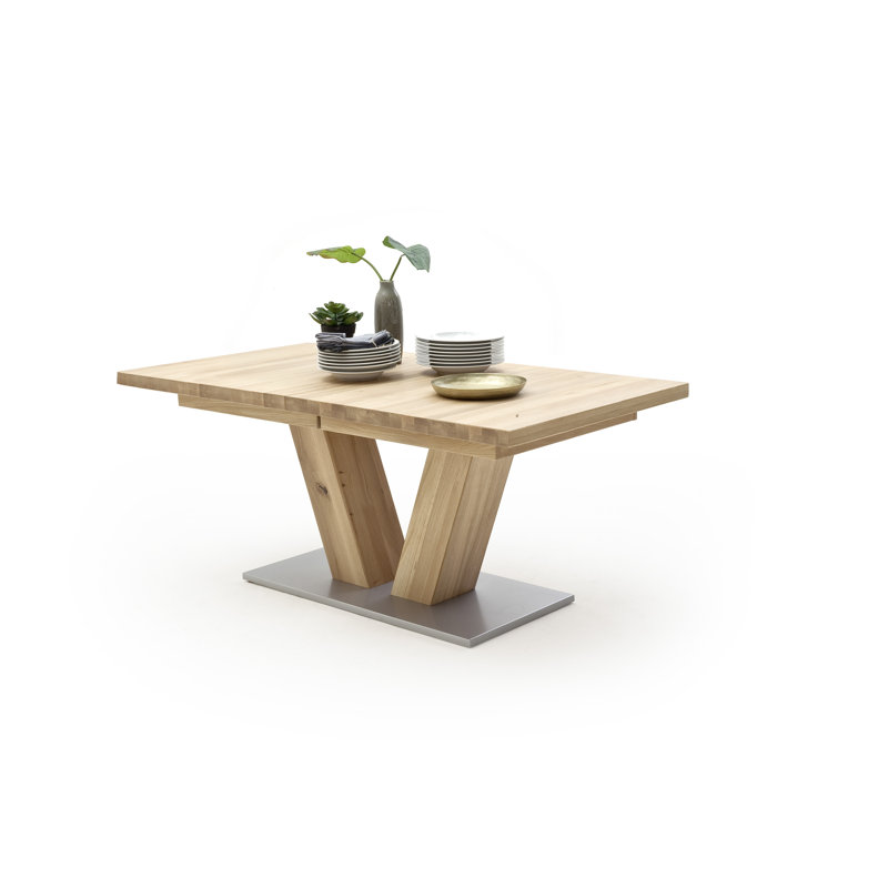 Demarco Oak Solid Wood Dining Table, Oak bianco, 78cm H x 140cm W x 90cm D
