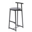 3 tabourets de bar, H 27 po, noir et noir, construction, ergonomique pour divers espaces de cuisine et comptoirs-1779078136