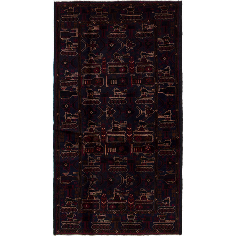 Tapis unique en laine noué à la main style Oushak brun et noir de 3 pi 8 po x 6 pi 8 po années 2010 Quintesha