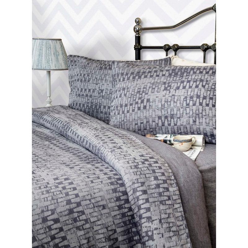 Ensemble de housse de couette 100% coton 3 pièces Btle Grey