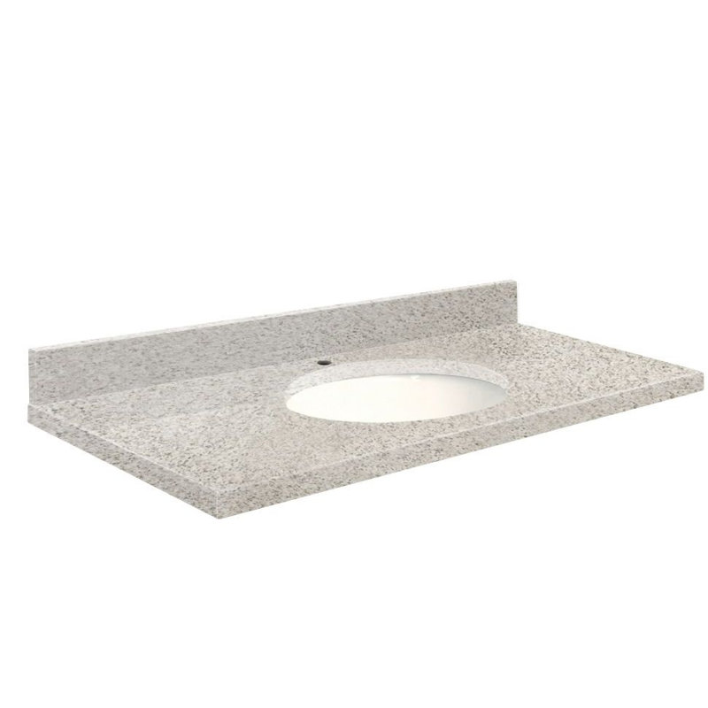 Dessus de salle de bain simple 31 po meuble-lavabo, Biscuit, Passage de portage, Centré de 8 pouces