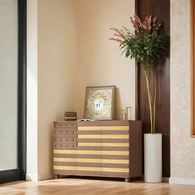 Armoire de rangement multifonctionnelle de 55 pouces, Noyer