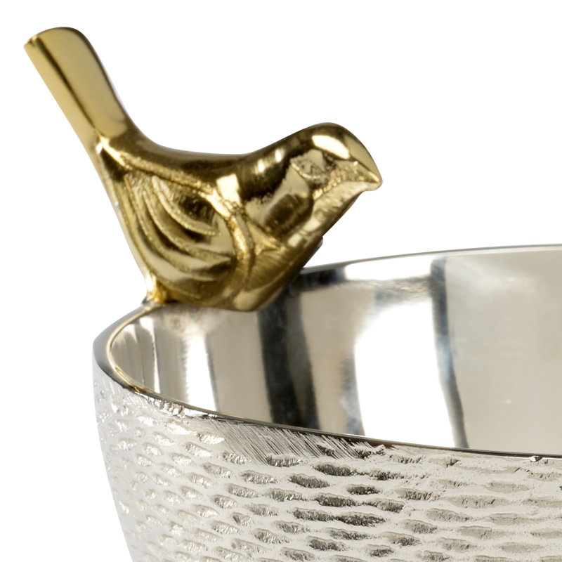 Chirp Metal Decorative Bowl, 6" H x 10.5" W x 9" D