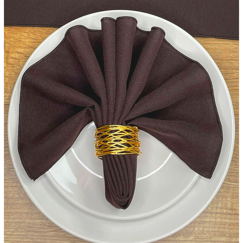 Atara Polyester Solid Colour Square Napkin, Chocolate