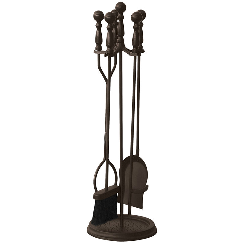 Ensemble d'outils de foyer en acier 5 pièces Valero