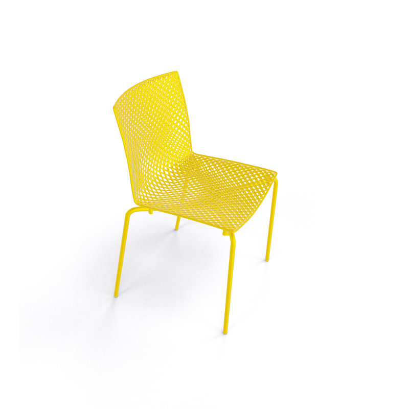 Chaise de salle à manger de patio empilable Fuller, Jaune