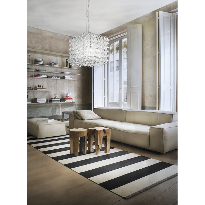 Giogali 3 - Light Chandelier, 20" H x 20" W x 20" D, Crystal Transparent, Glossy Chrome