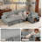 118" W Convertible Sectional Sofa Bed Oversized Corduroy Pull-Out Sleeper Couch With Side Storage Shelves & Chaise & Corner-1760474385