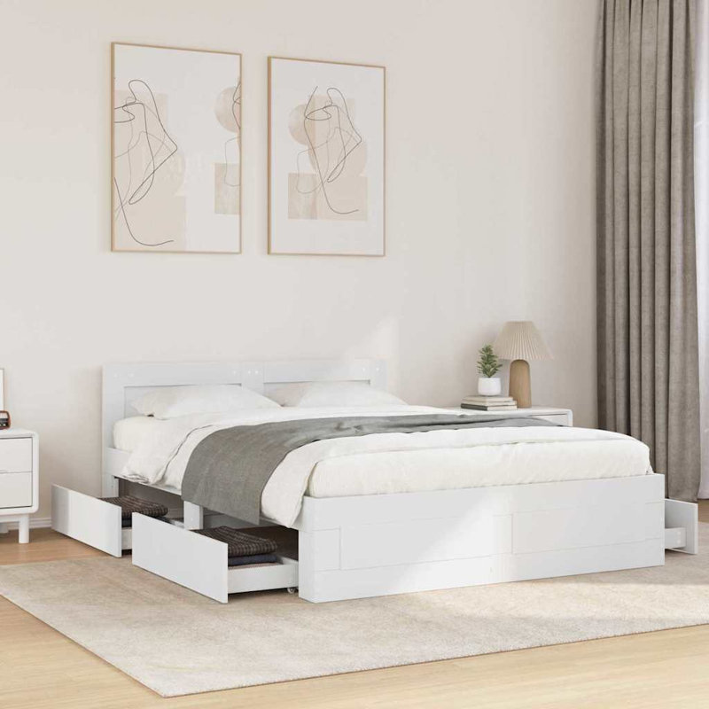 Bed, Double (4'6), White