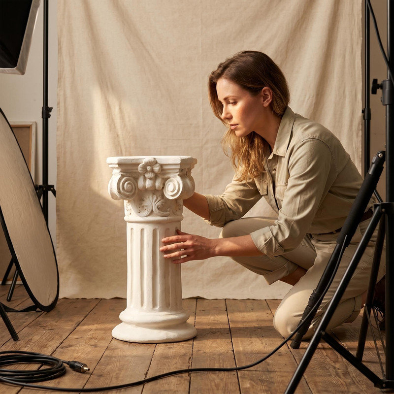 Colonne décorative rétro gréco-romaine de 38 cm (15 pouces), pilier intérieur/extérieur pour mariage et décoration de table