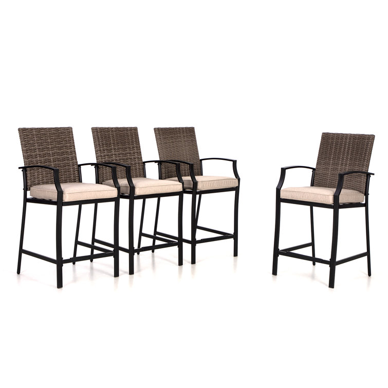 Metal Outdoor 160.02cm Stool with Cushion