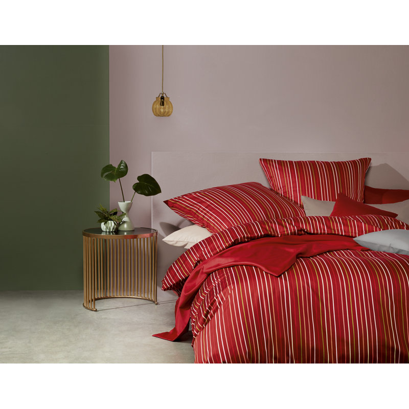 Marsala Red 100% Cotton 3 Piece Duvet Cover Set, 135 x 200 cm