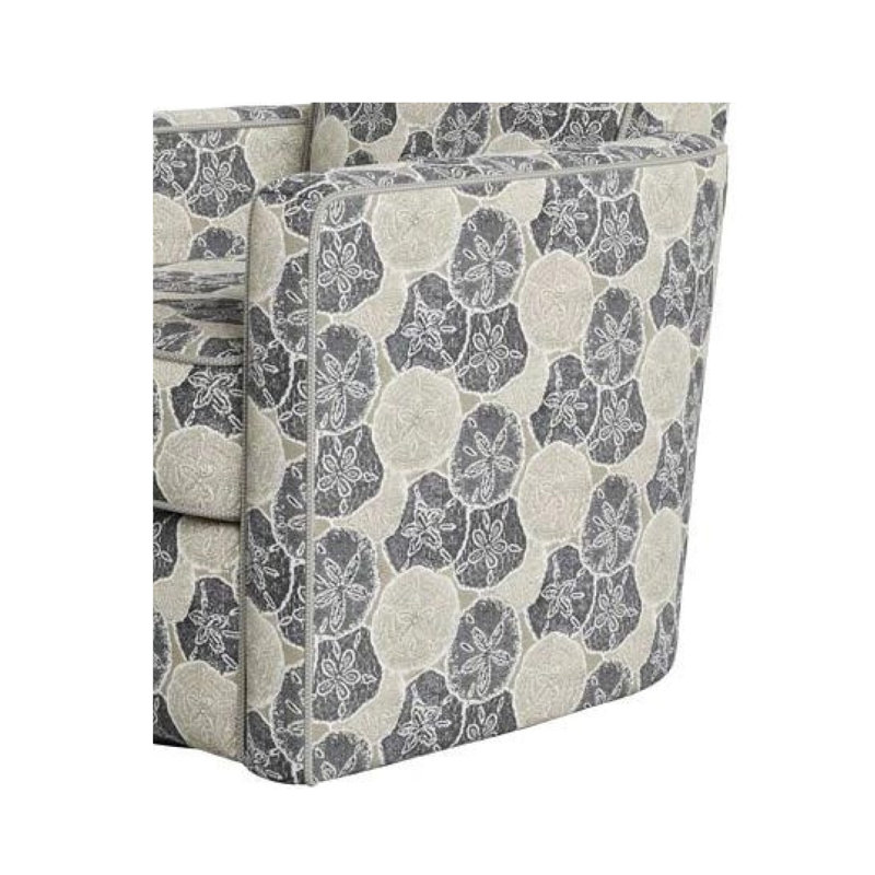 Ballina Swivel Glider Chair, Beige/Blue 100% Polyester