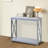 Rectangle 2-Tier Console Table with side X Design, Sofa Side Table with Storage Shelf