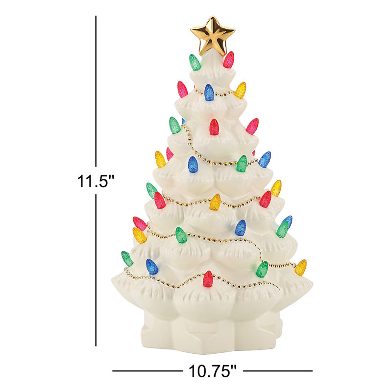 Treasured Traditions Light-Up Tree Figurine, White