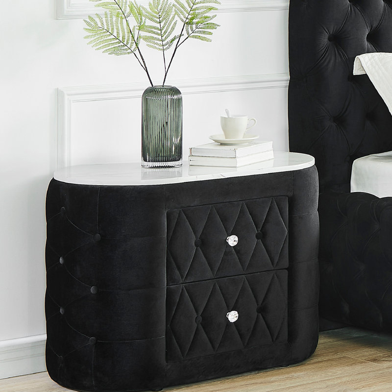 Natalia Night Stand Black, Black