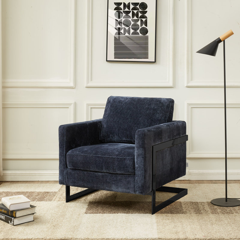 Chaise avec accoudoirs Donnalou, Bleu