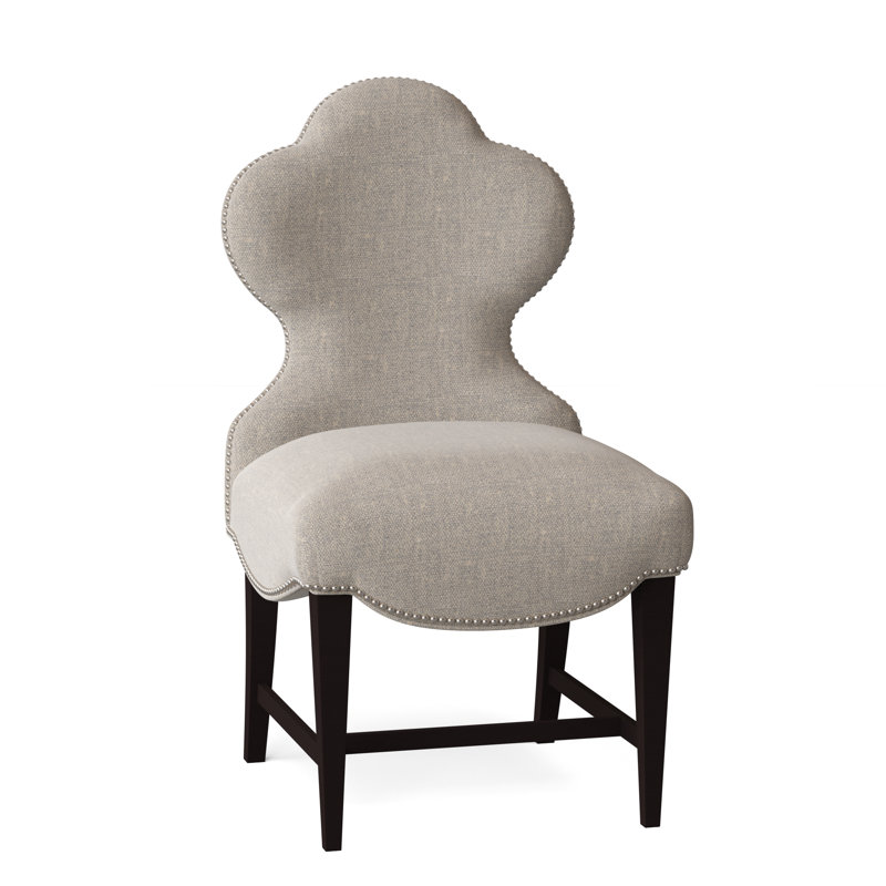 Ace Of Clubs Dining Chair, Polished Nickel Small, American Walnut, Margaret Lipstick