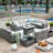 Baili 9 - Person Modular Patio Conversation Sets with Cushions-94284593