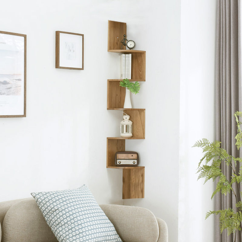 Spicer Corner Bookcase, (5 Shelves) 122cm. H x  19.5cm. W x 19.5cm. D